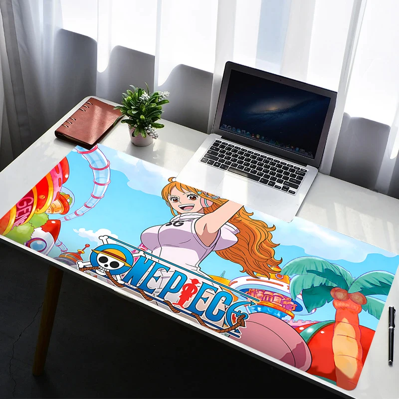 แผ่นรองเมาส์อุปกรณ์เสริมพียางกันลื่น Mousepad แล็ปท็อป Gamer แป้นพิมพ์ Pad Office One Piece Nami คอมพิวเตอร์ Gaming โต๊ะแผ่นรองเม้าส์