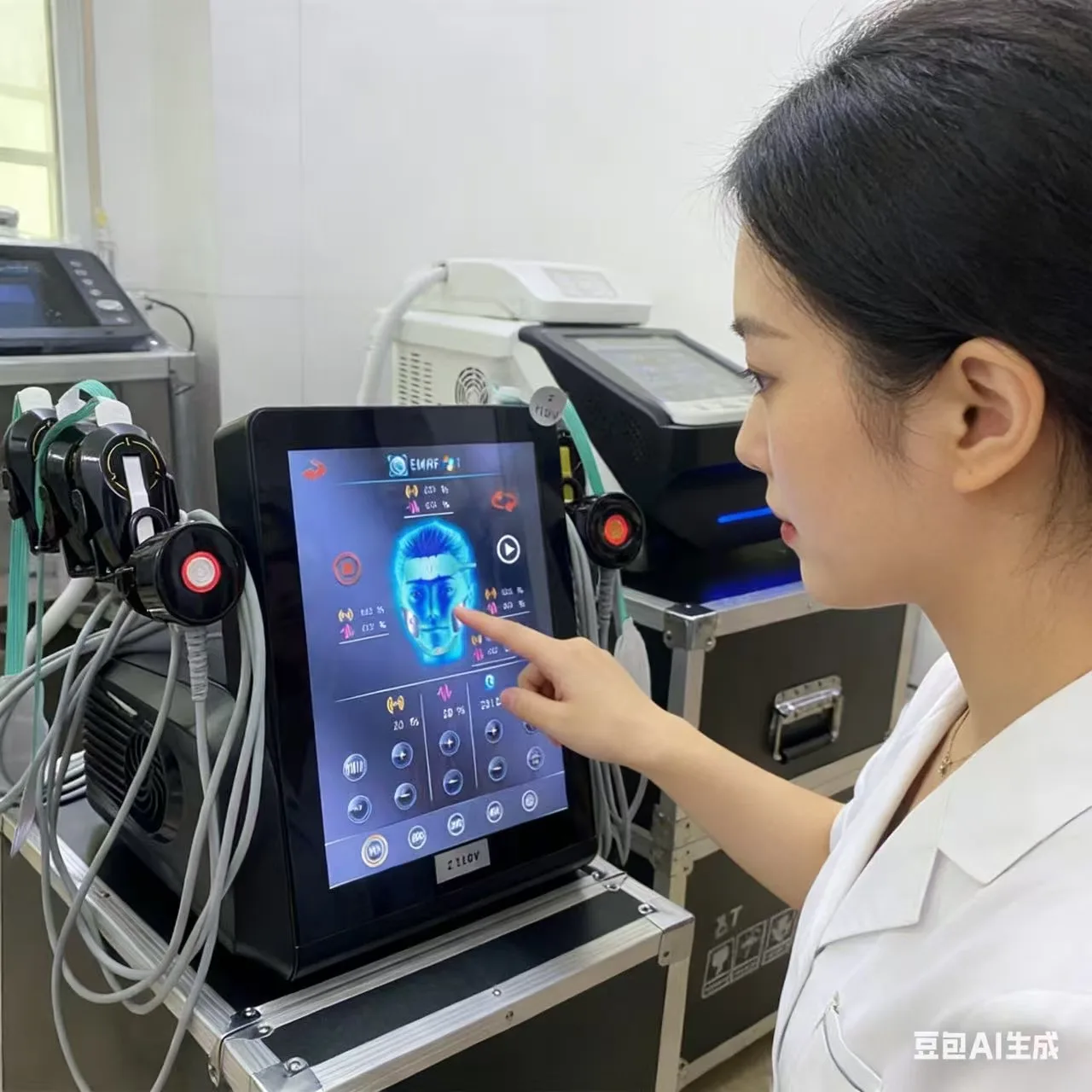 

2026Ems RF Facial Electrostimulation Face Lifting Machine 6 Handles Sculpt Face Pads Massager Device Anti Aging Wrinkles Removal