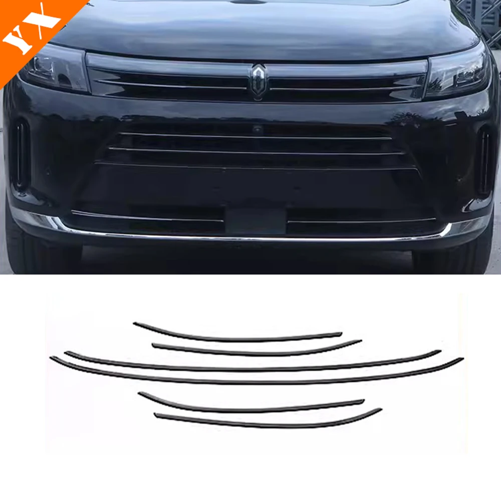 

For Huawei Aito M7 2024-2025 Black Accessories Plastics Car Front Grille Hood Engine Decor Sticker Cover Look Trim Moulding