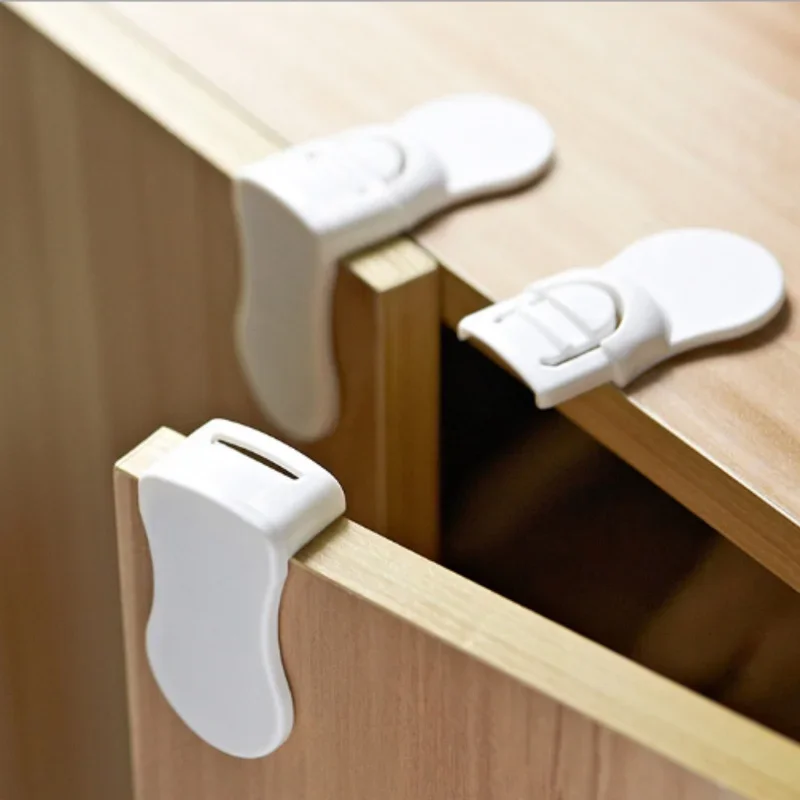 

Baby Safety Lock Kids Drawer Anti-pinching Hand Cabinet Drawer Locks Plastic Safety Buckle For Children Security Protection