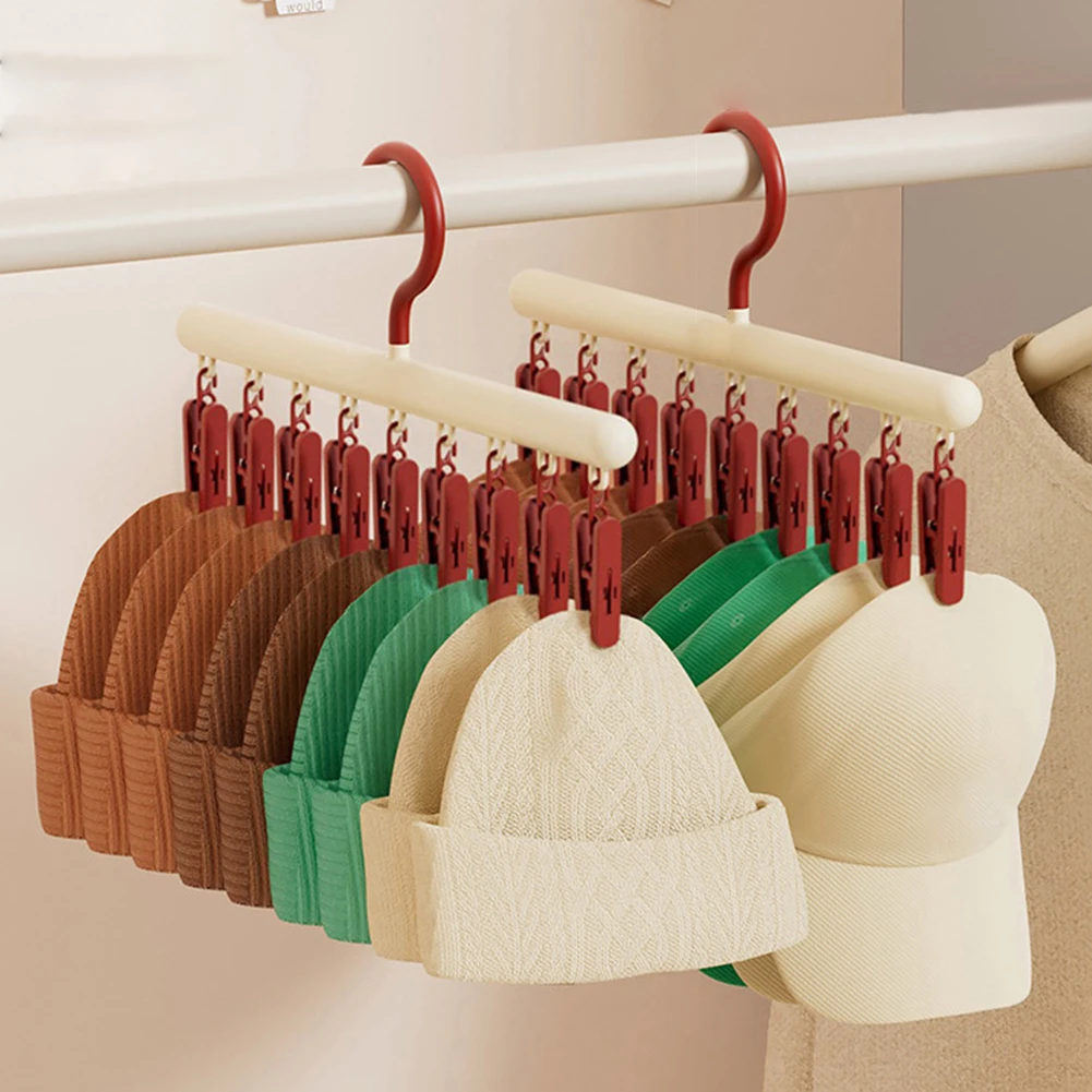 

Plastic Socks Hanger Clothes Drying Rack with 9 Clips Windproof Strong Bearing Capacity for Hanging Socks Towels Indoor Laundry