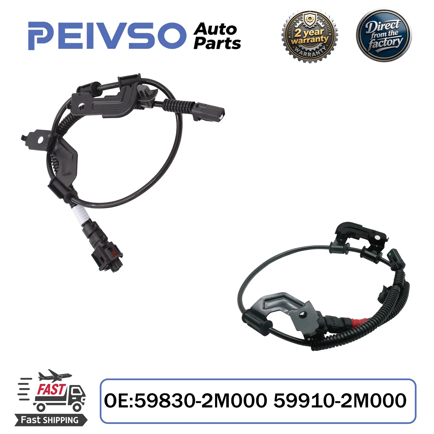 

PEIVSO 59910-2M000 59930-2M000 Rear Left/Right ABS Wheel Speed Sensor For 2008-2016 Hyundai Genesis Coupe 599102M000 599302M000