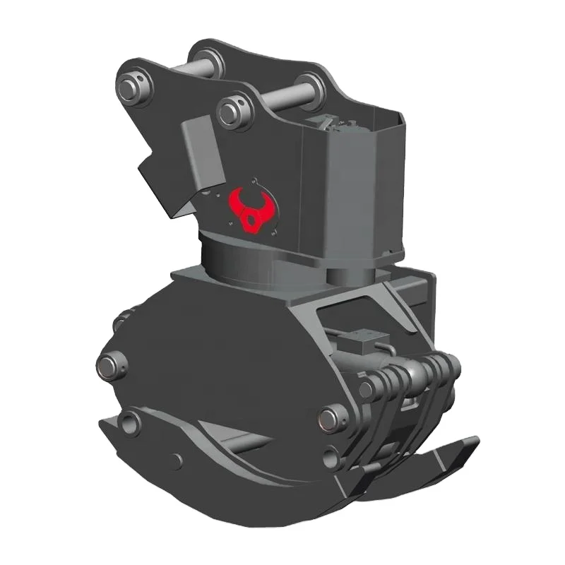 Shock Resistant Cast Jaw Timber Grab 360° Swing Dual Cylinder Clamp For Sawmill Raw Timber Loading
