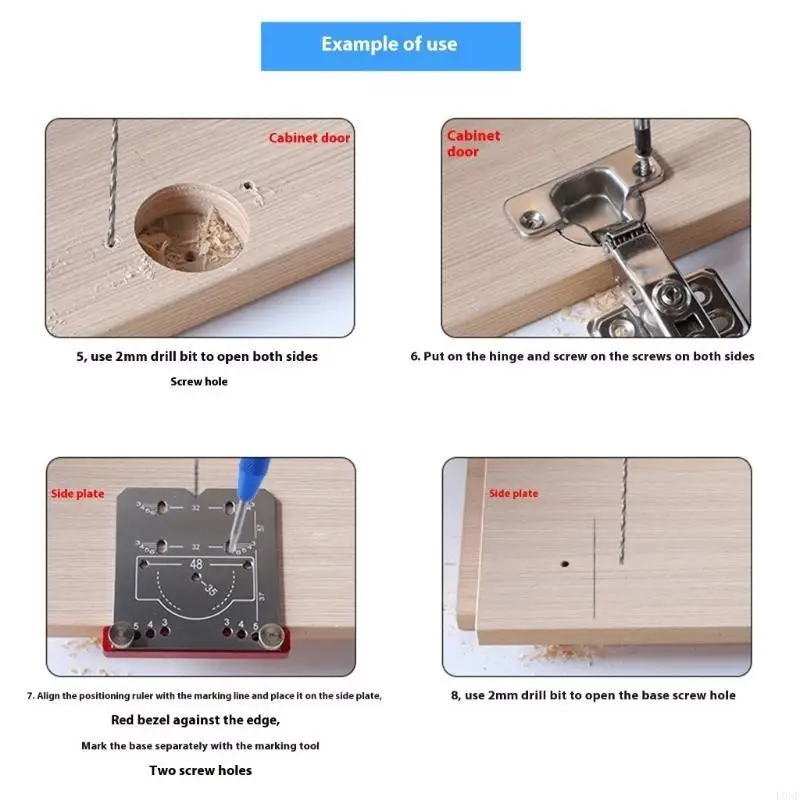 Profession Hinge Installation Tool Adjustable Rulers For Woodworking Application