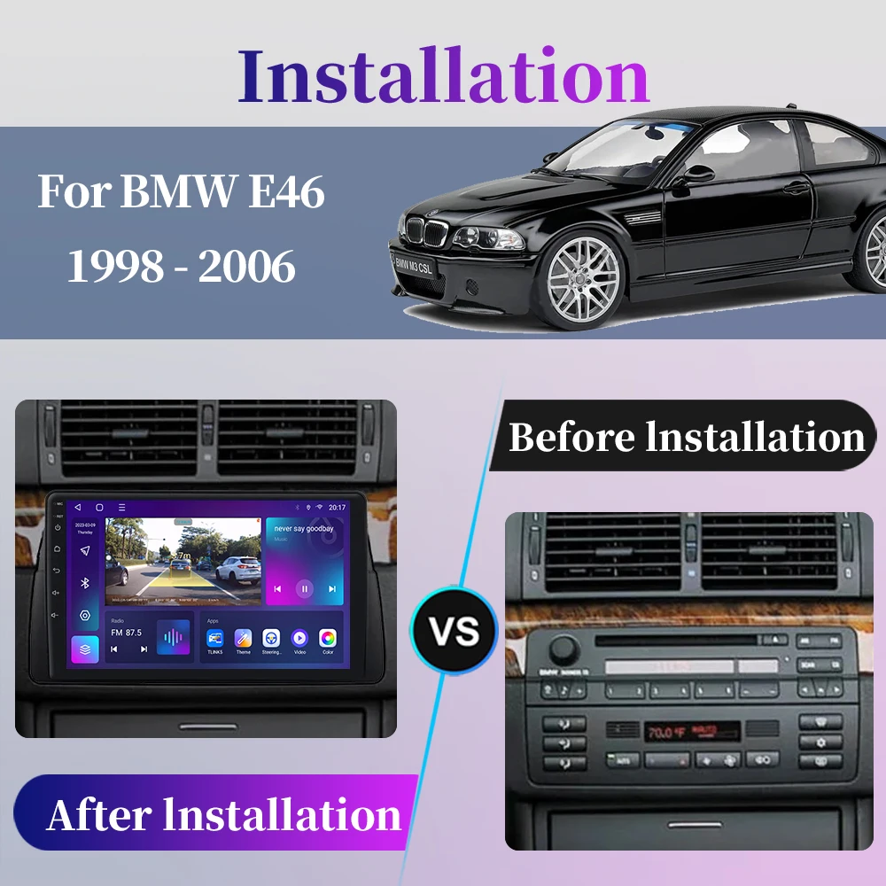 For BMW 3 Series E46 1998-2005 Android Car Radio Multimedia Player Navigation GPS Carplay Screen Auto Stereo Intelligent System