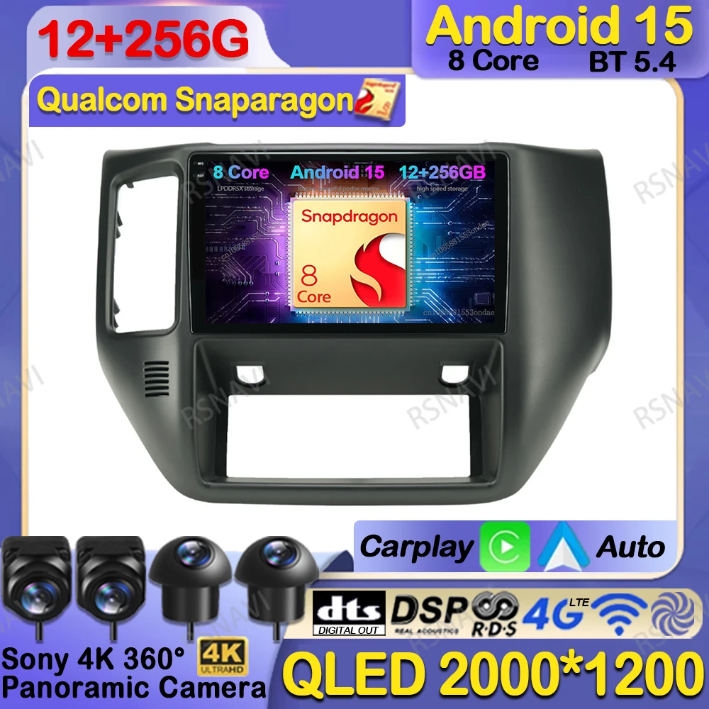 

Car Radio Android 15 For Nissan Patrol 5 (Y61) 2004-2021 QLED DVD Viedo Player Autoradio Stereo BT 4G LTE Multimedia DSP GPS