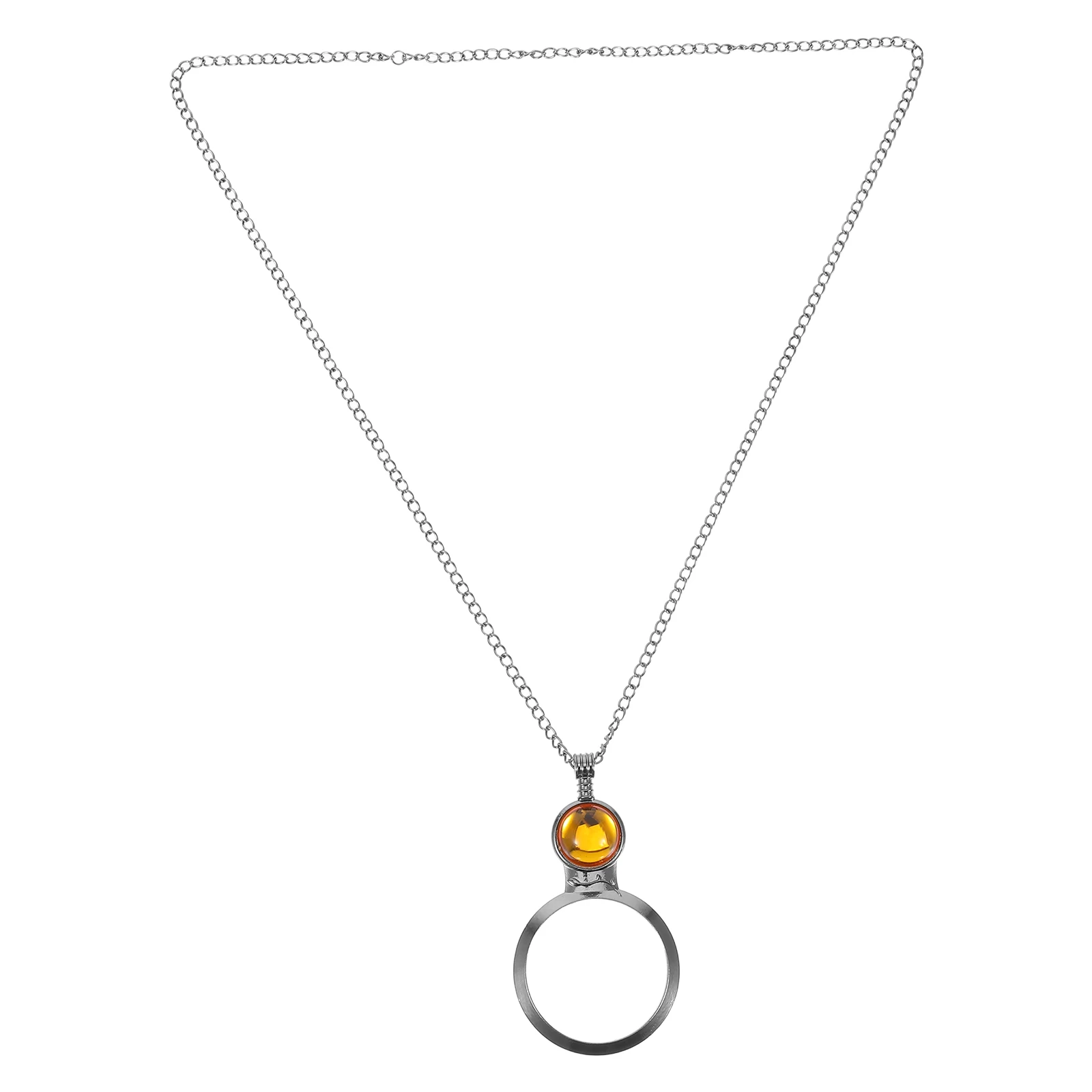 

Magnifying Glass Necklace Chain Magnifier Lens Glasses Zinc Alloy Jewelry Loupe