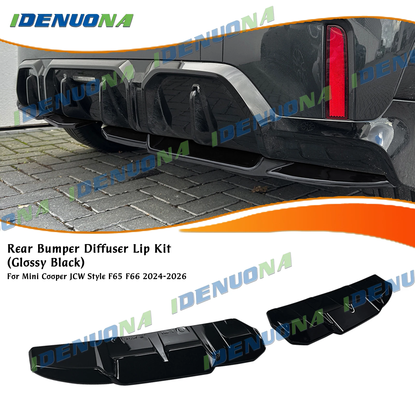 

For Mini Cooper JCW Style F65 F66 2024-2026 Rear Bumper Side Spoiler Air Vent Extend Splitter Trim