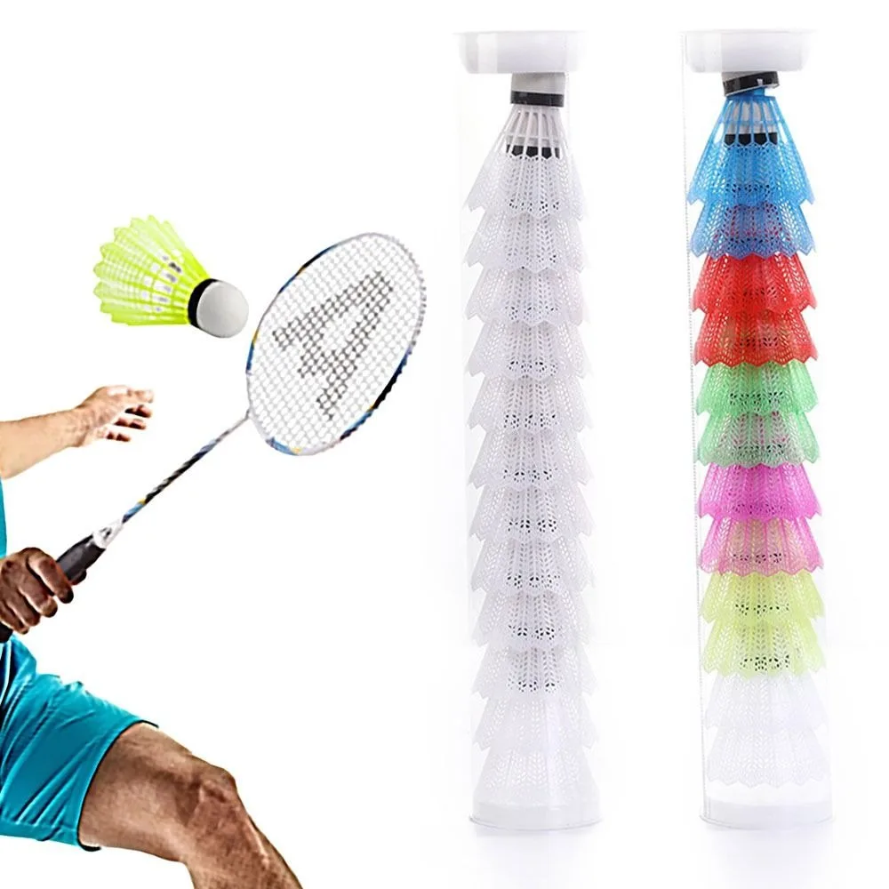 6/12PCS Windproof Badminton Foam Ball Head Training Accessories Plastic Shuttlecock Ball Multi-color Stable Durable