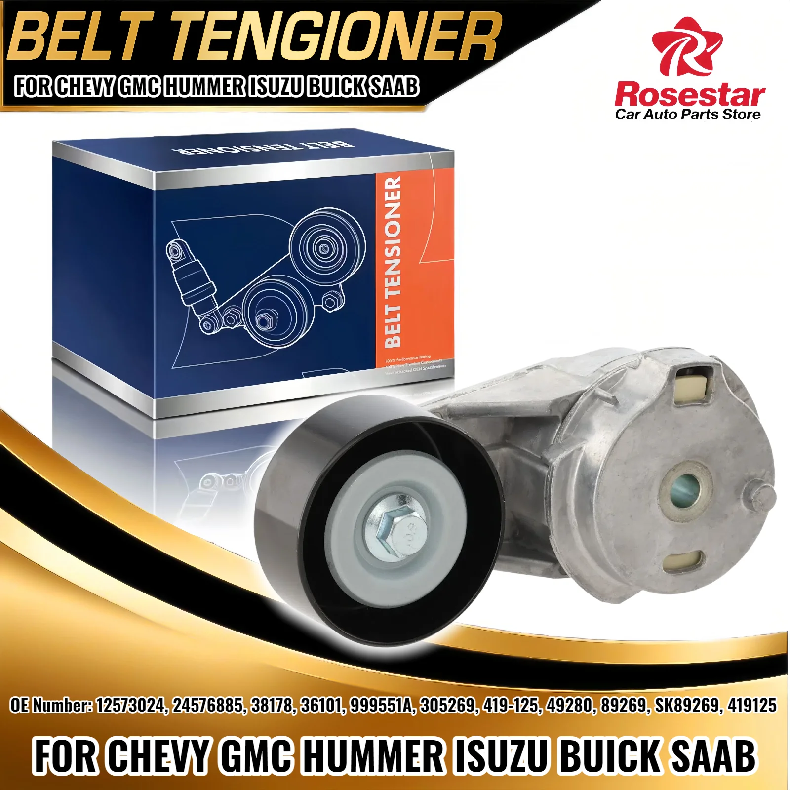 

Натяжитель ремня в сборе со шкивом для Chevy GMC Hummer Isuzu Buick Saab Bravada 12573024 24576885 38178 36101 999551A