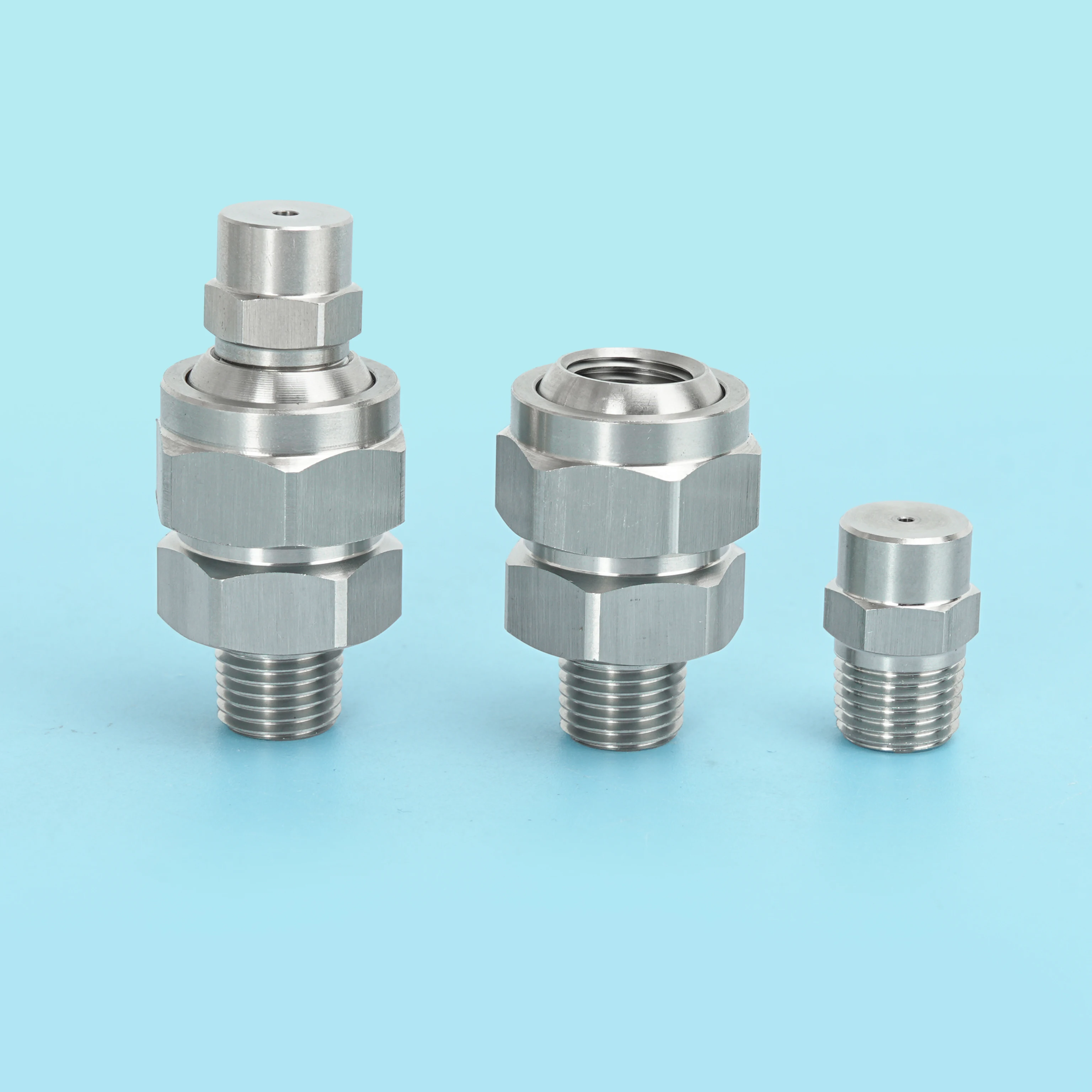 304 Stainless Steel Adjustable Ball Joint Nozzle 155 Degree Universal Spray Nozzle for Industrial Cleaning Humidification Dust