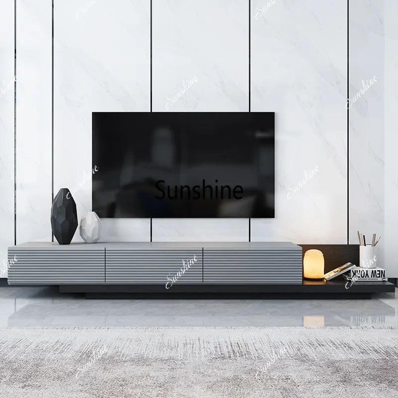 

Modern light luxury small apartment ultra-narrow TV cabinet