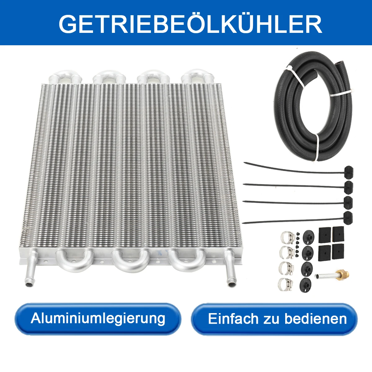 8-reihiger Ölkühler für Fernübertragung, Automobil-Klimaanlage, Rohrstil, Kondensator, Auspuffrohr, Kühler-Konverter-Set – Detail 10