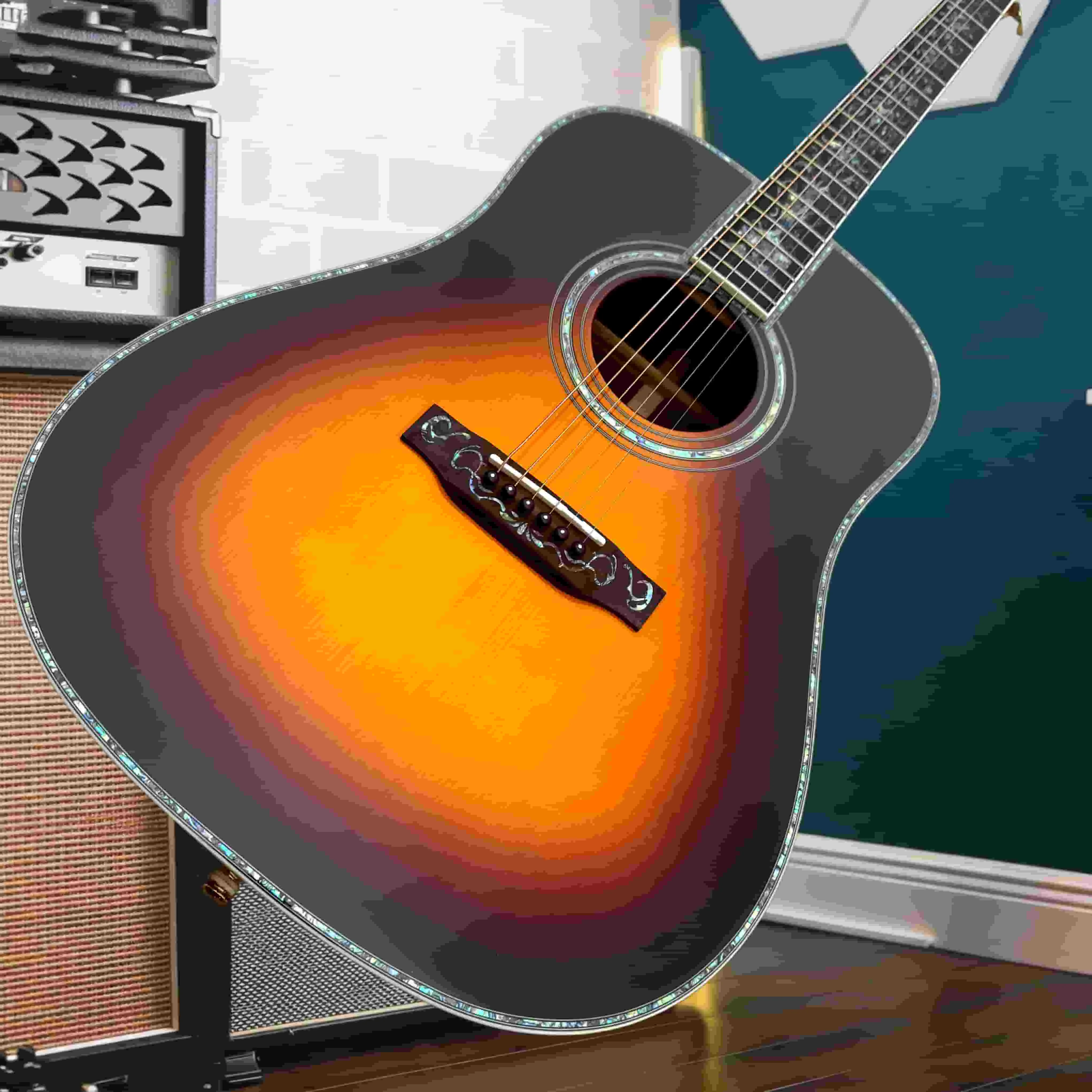 D45VS Black Spruce Top 6 Strings Acoustic Guitar Rosewood Back Sides Ebony Bridge 41 Inch Beginner Gift Free Shipping