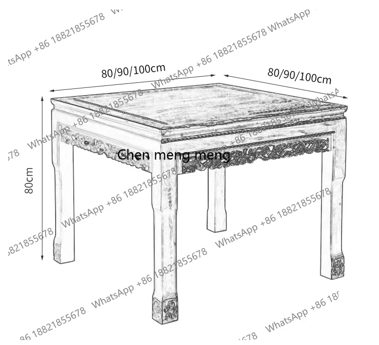 Solid wood Chinese imitation old objects square tables dining tables and chairs Ming and Qing classical teahouse hotel
