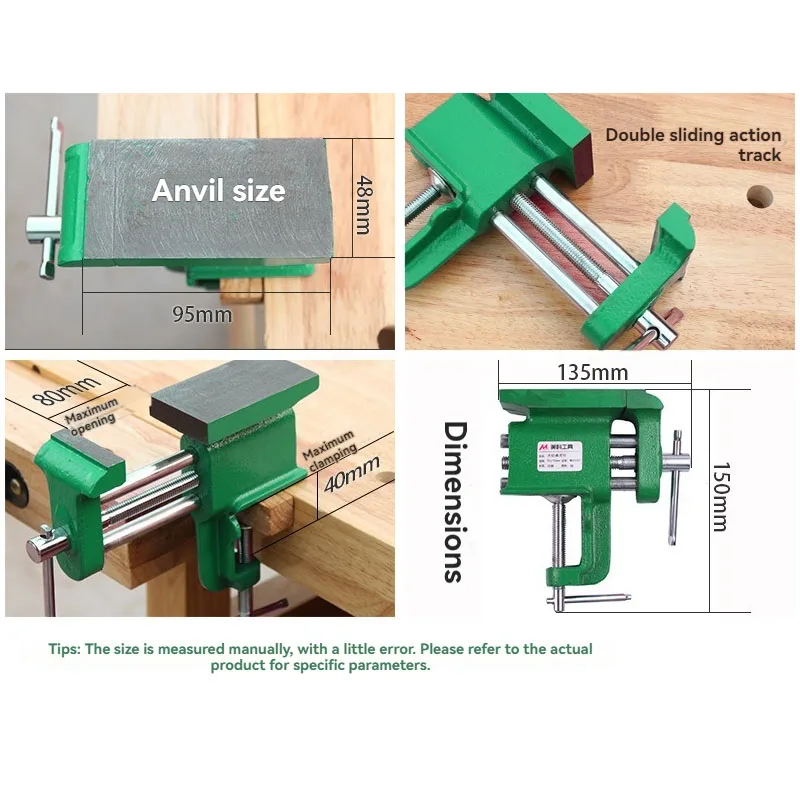 Table Bench Vise Hobby Clamp Bench Vise Jewelers Multifunctional Vise Clamp-On Bench Vise with Large Anvil Mini Hand Supplies