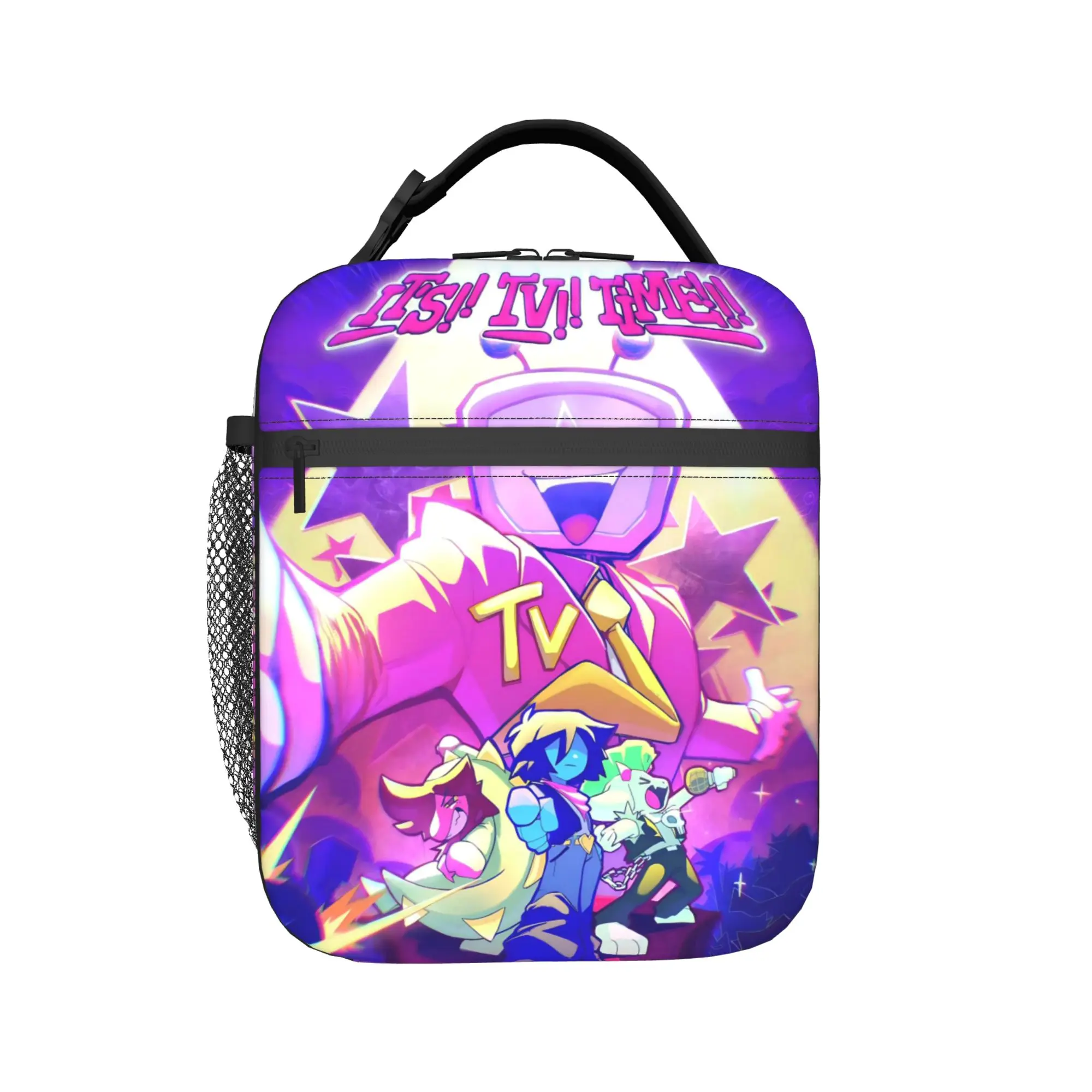 Deltarunes It's TV Time Insulated Lunch Bag Thermal Bag Reusable,Meal Container Video Game Portable Tote Lunch Box Bento Pouch