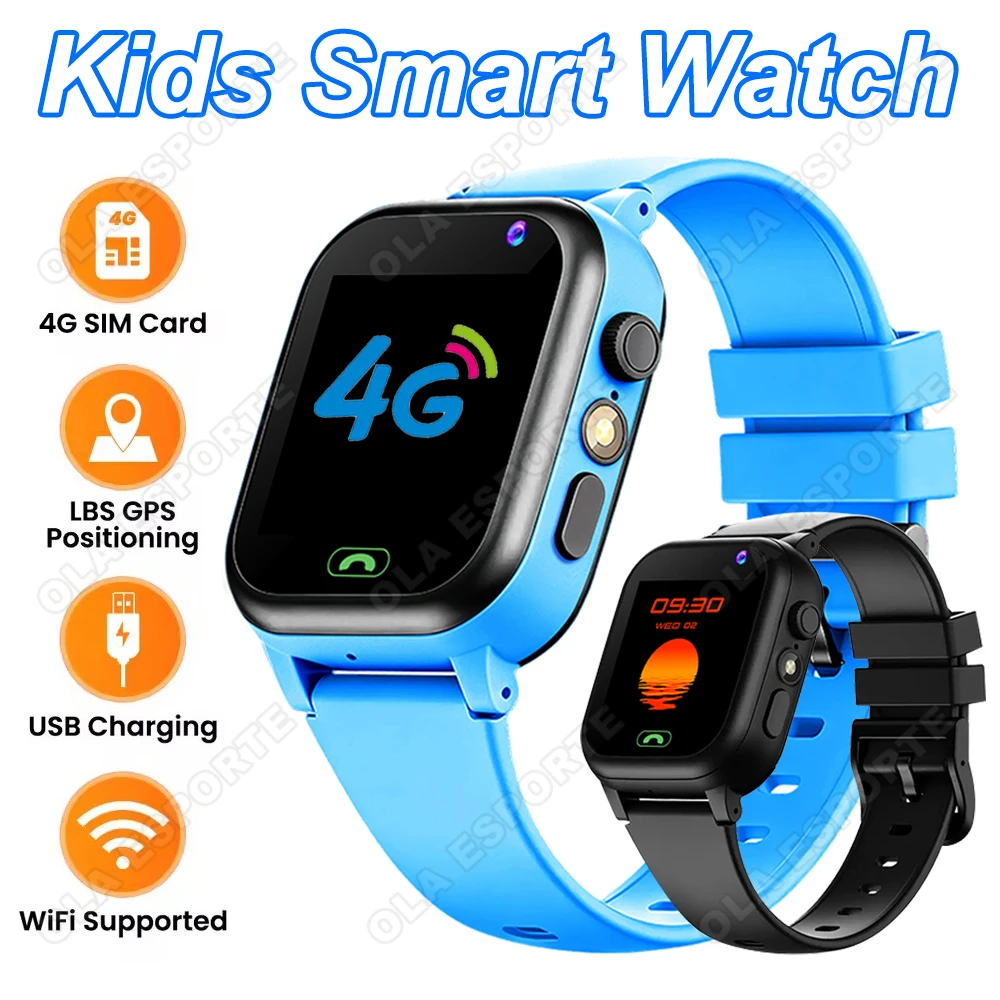 

Детские умные часы с SIM-картой 4G, LBS, GPS-позиционирование, беспроводные звонки, умные часы с зарядкой через USB, спортивные часы для детей, новинка 2026 года