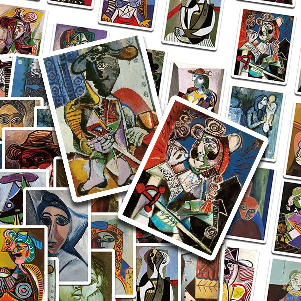 50pcs Picasso Abstract Oil Painting Stickers Decals For Phone Laptop Notebook Refrigerator Guitar DIY Graffiti Aesthetic Sticker