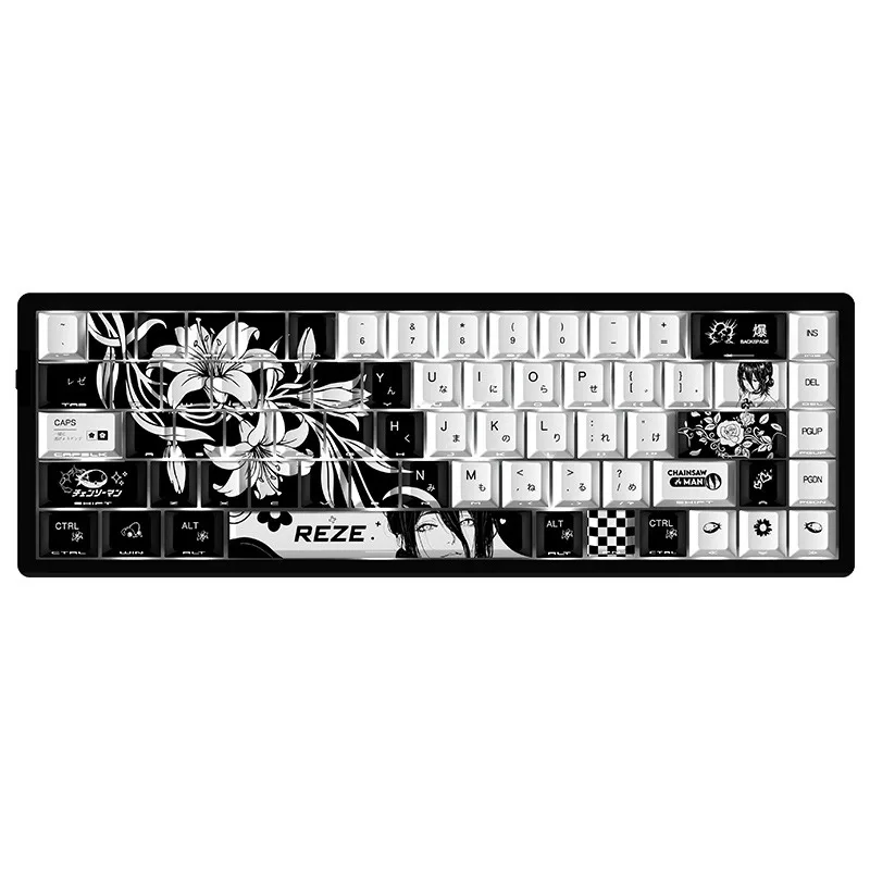 NEW Reze 5.0 Anime Keycaps Chainsaw Man Themed Mechanical Keyboard PBT Custom Cute Keycaps PC Gaming Keyboard Accessories Gift view 5
