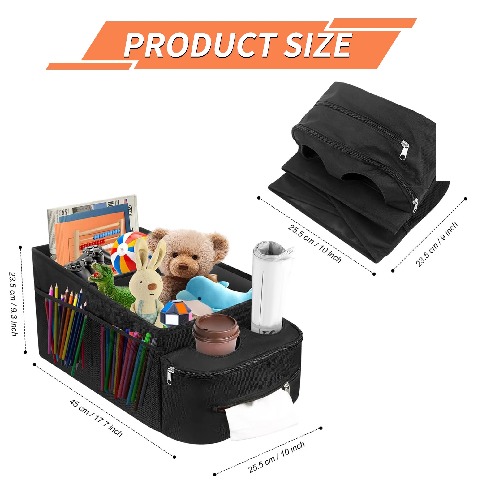 Organizador de asiento de coche, organizador de accesorios para carrito de coche, asiento trasero para niños, almacenamiento de maletero de coche, organizador para asiento trasero, portavasos, caja de pañuelos