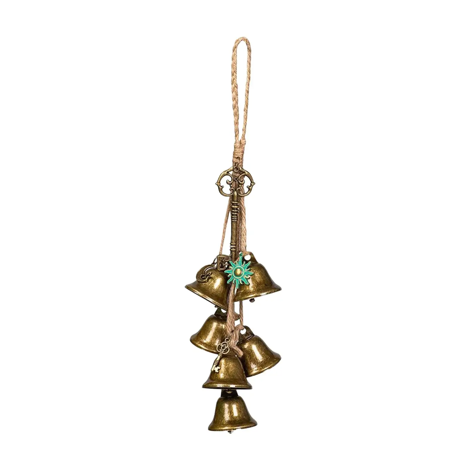 Boho Door Bells Bronze Alloy Wind Chime Rustic Hanging Decor Wind Pendants for Bedroom House Garden