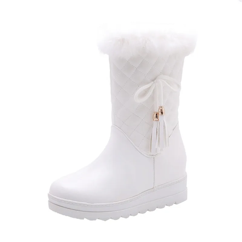 Winter Girls Boots Women Snow Boots Rabbit hair Thickened Warm Anti-skid Boots Plush Waterproof Casual Winter Women Shoes 28-43