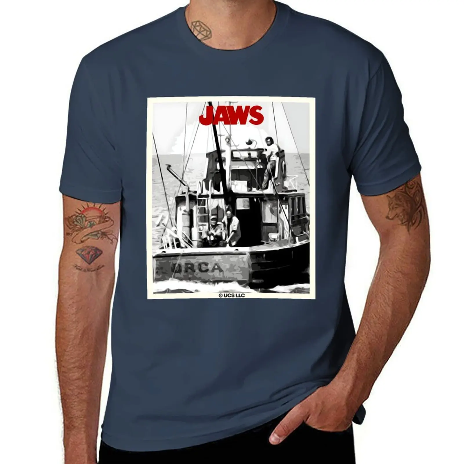 

Merch\t 932 Officially Licensed Party Movie Birthday Gifts. Jaws T-Shirt Breathable Basic Cotton T-Shirt