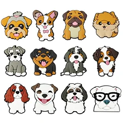 1-12pcs Cute Dogs Animal Series PVC Shoe Charms Accessories Bubble Slide Sandals Shoe Buckles Decoration Fits Boys Girls Gifts