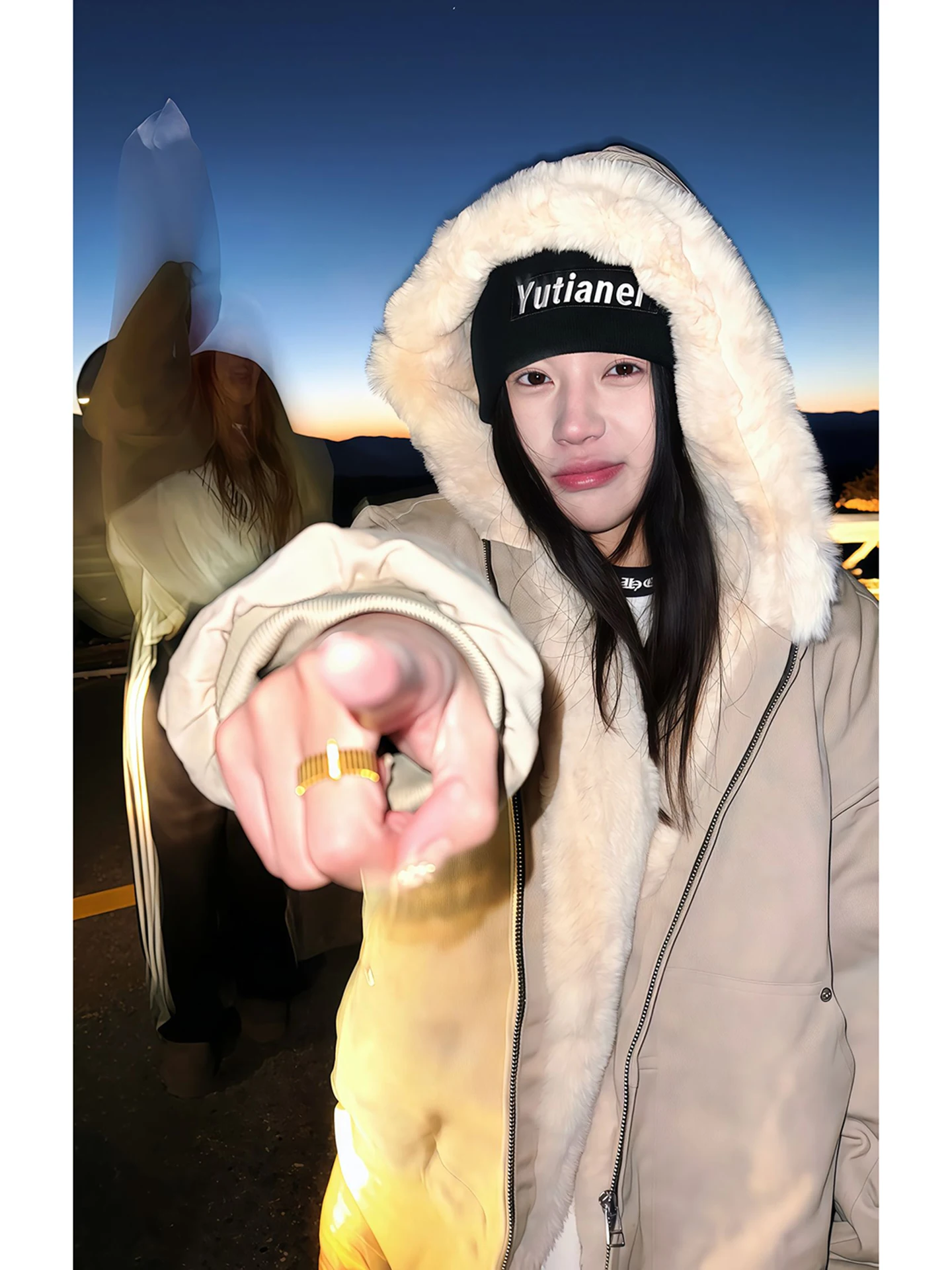 レトロアメリカンファージャケット男性女性綿コート大理石の毛皮の襟付きフード付き秋冬暖かいスタンドフィットジーンズジャケット