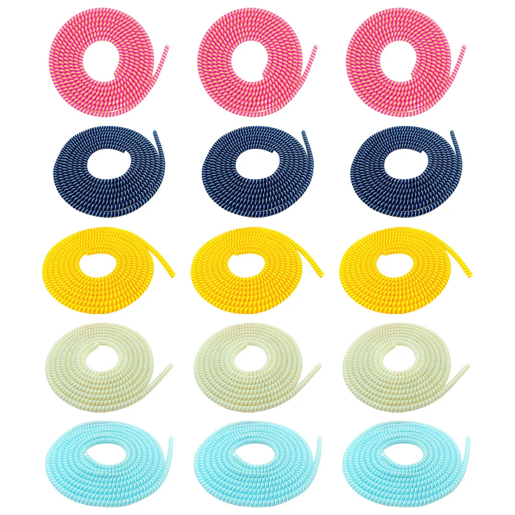 

15 pcs Protector Data Line Sleeve Management Organizer Spiral Cord Protector For Data Cables Wire Hider Cable Winding