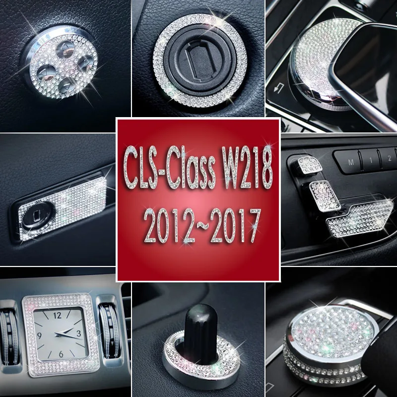 Bling Rhinestone Accessories For Mercedes Benz CLS W218 C218 2011-2018 4Door Coupe Crystal Diamond Interior Trim