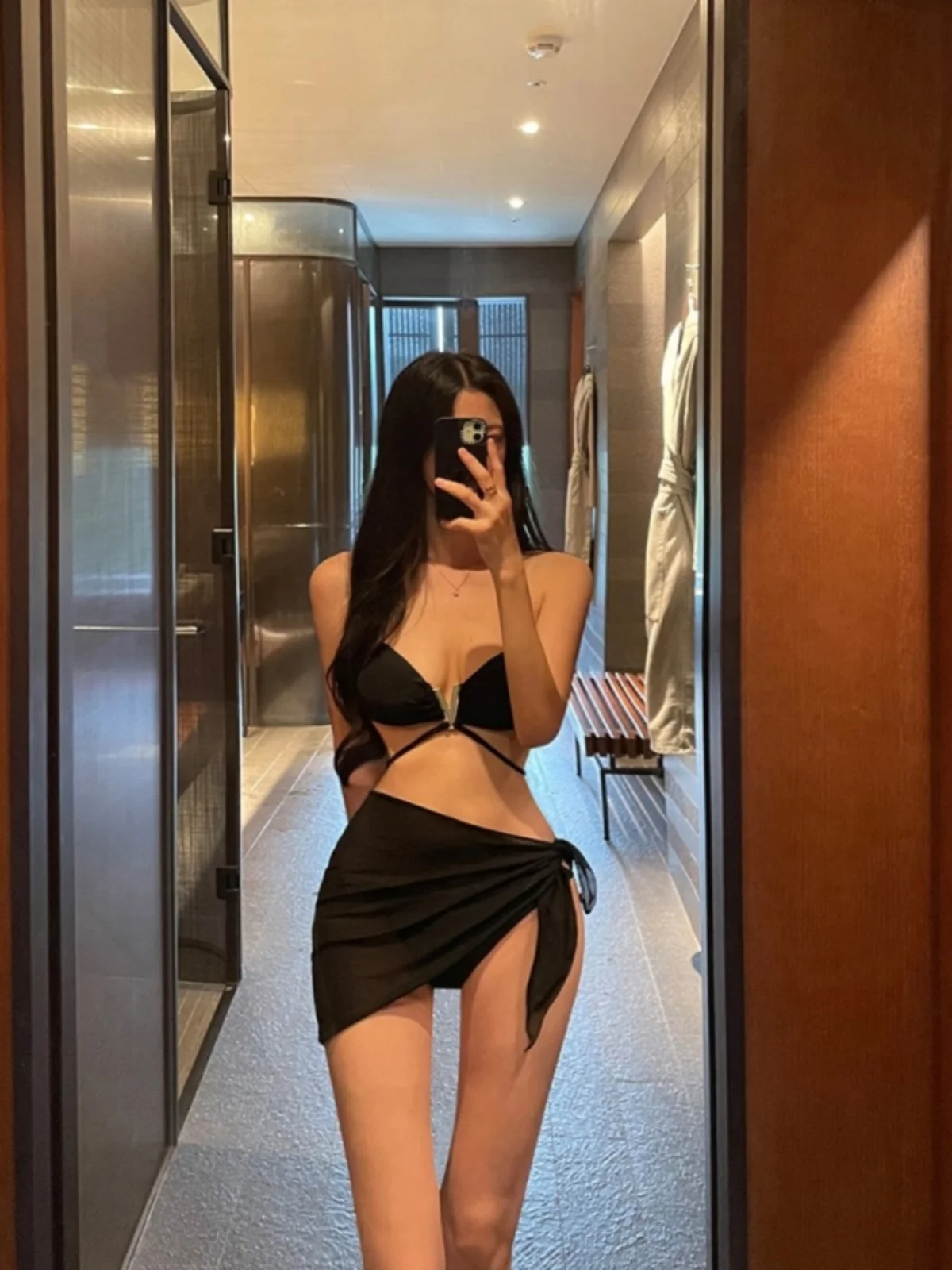 

New 2026 Women's Sexy Bikini Tee-piece Set Pure Desire White-enhancing Hot Girl Winter Hot Spring Bathing Suit Swimsuit