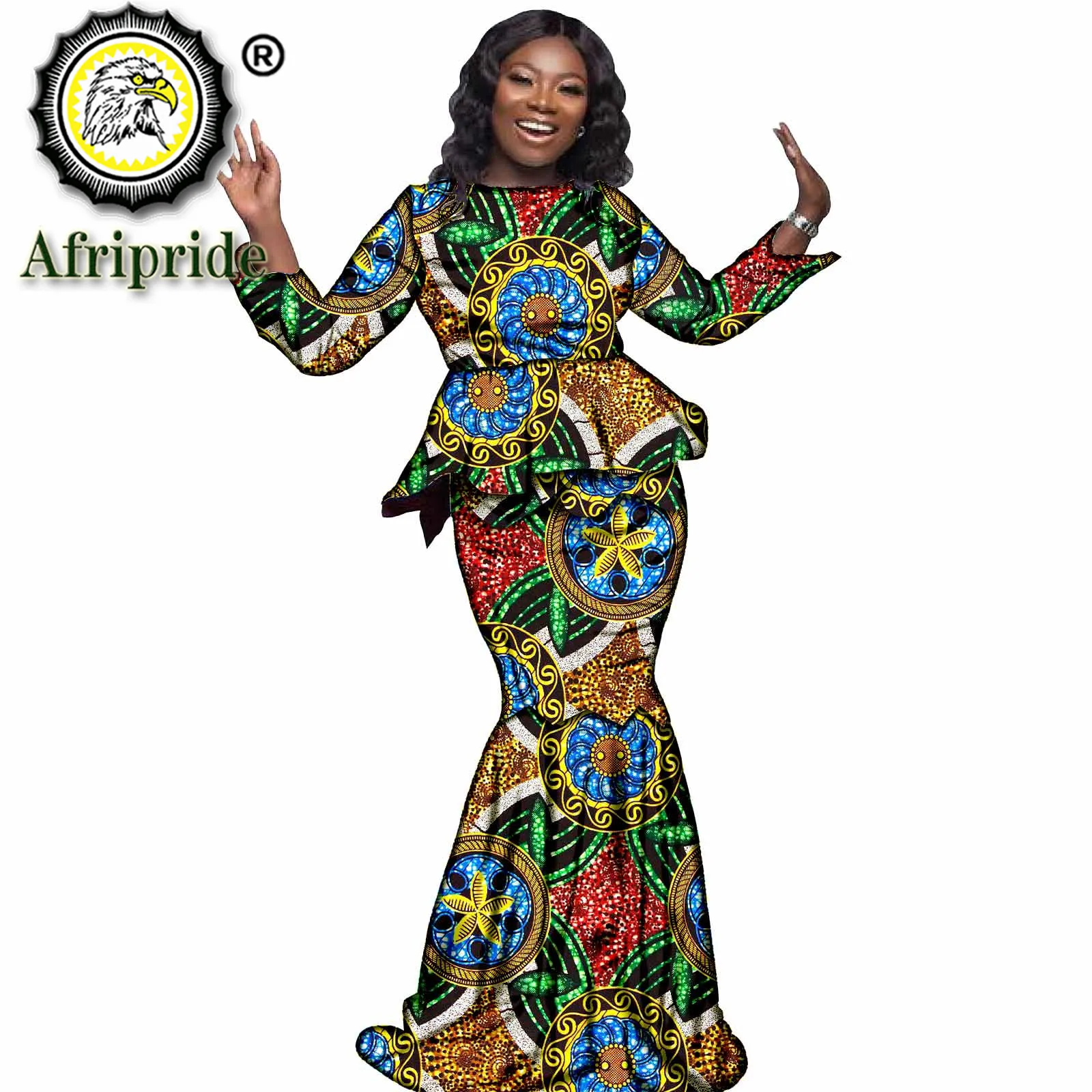 Traditional African Clothing for Women Dashiki Shirts Maxi Skirts Set Vintage Clothing Crop Top Women Blouse Outfits S2026035