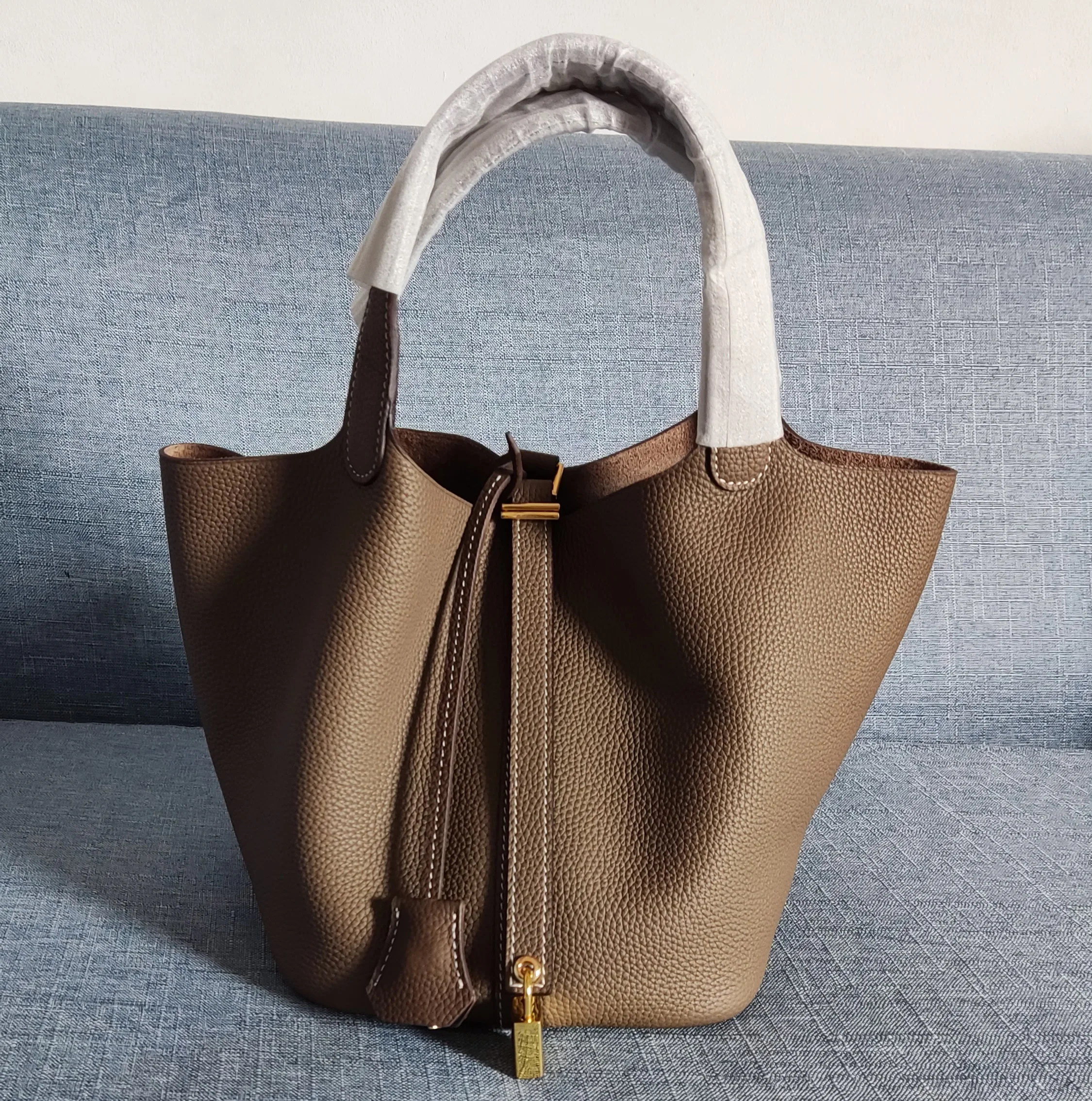 Clochette Togo cuir de veau grainé clé cloche étiquette charme étiquette suspendue sangle pour H concepteur dame sac à main femmes sac 9 couleurs