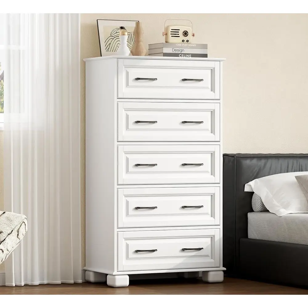

50 Tall Wooden Storage Organizer for Bedroom or Closet, White