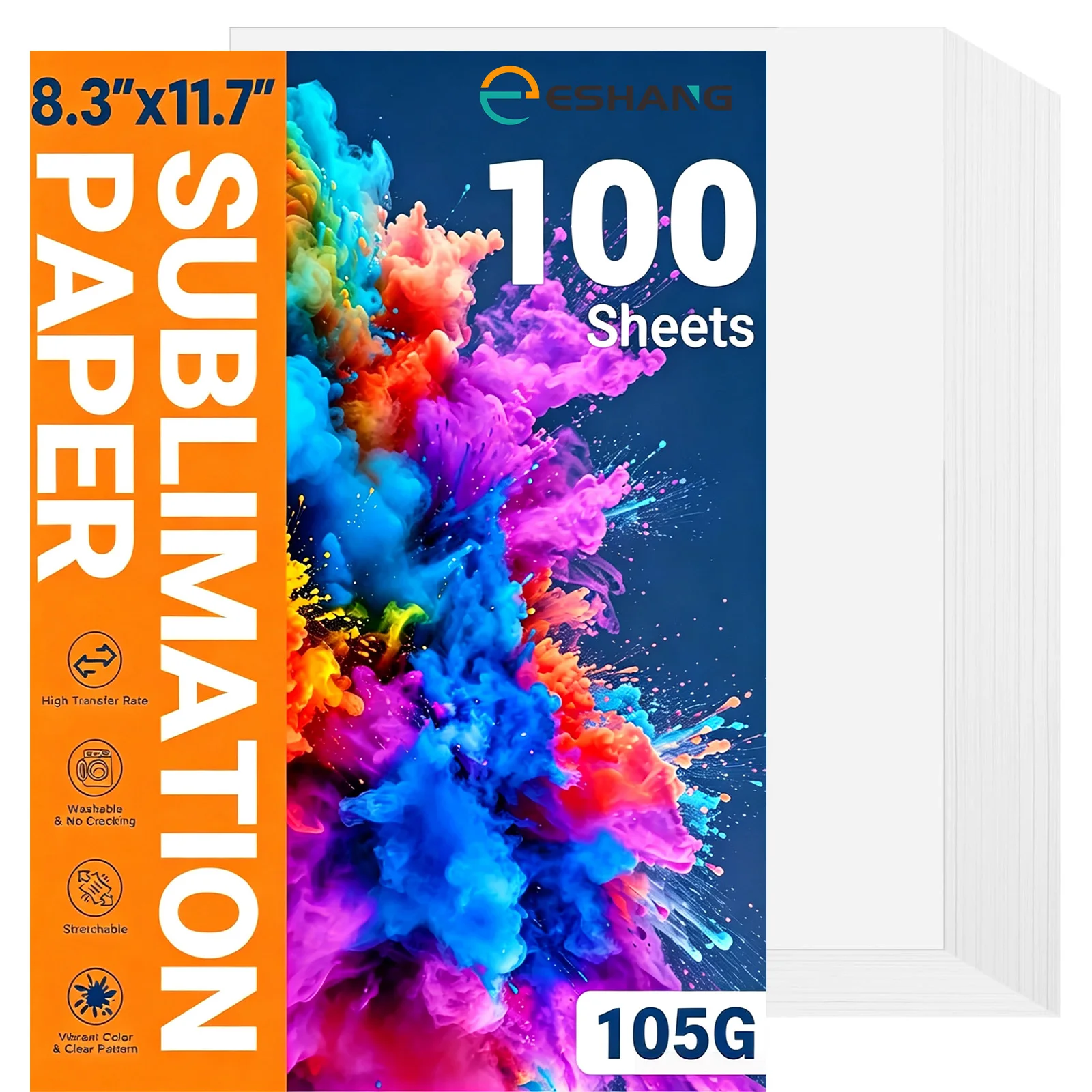 Sublimation Paper A4 100 Sheets 105gsm Perfect for T-Shirts, Mugs,  and Light Fabric - Use with Sublimation Ink & Printer