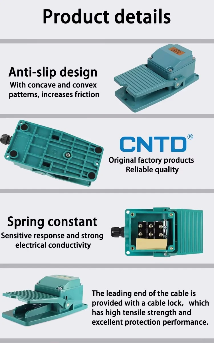 CNTD CFS-402 404 405 Heavy Duty Aluminum Foot Switch 15A 250VAC 1NO 1NC 2NO 2NC Momentary Self-Locking Industrial Machine CE CCC