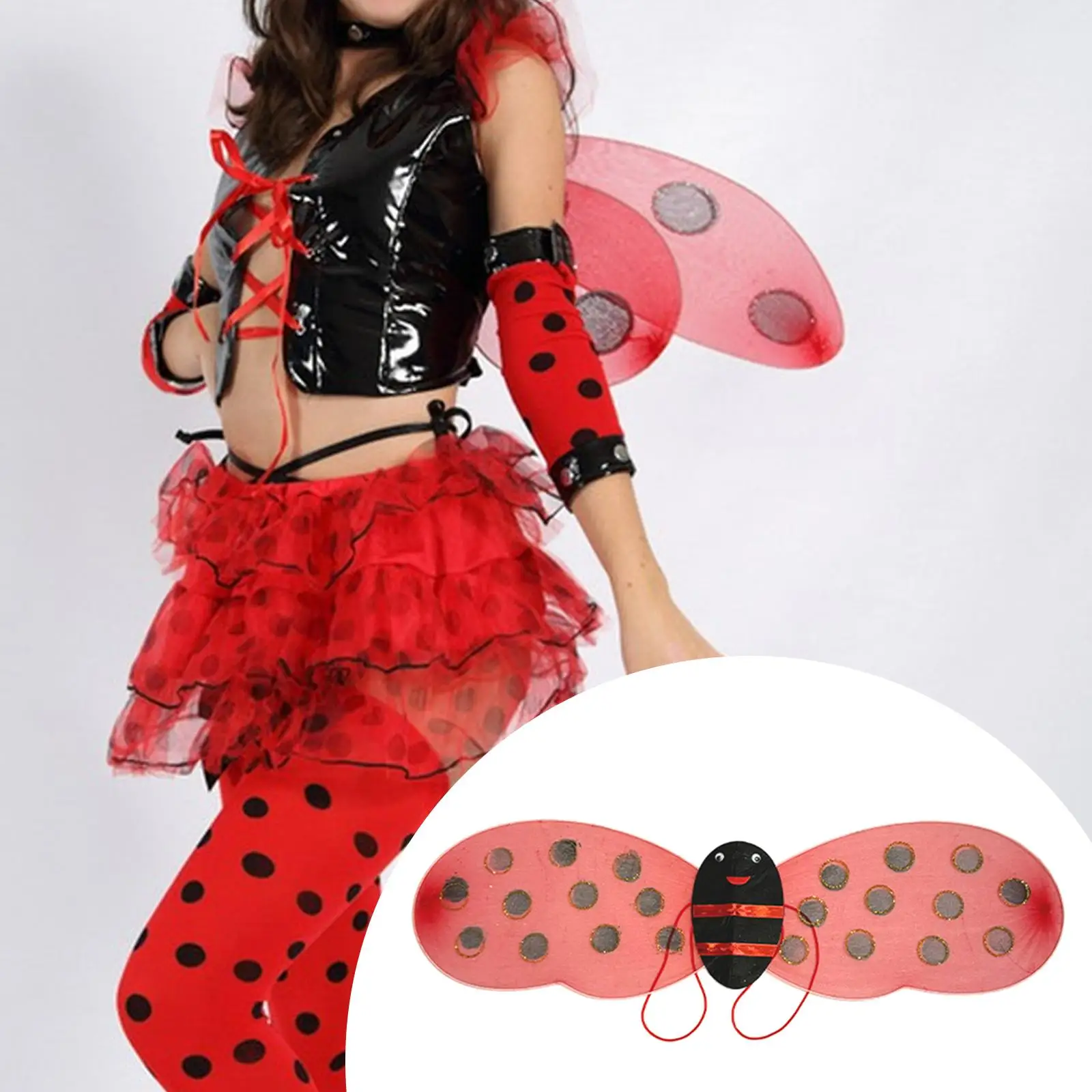 

Girls Ladybug Wing Cute Novelty Lightweight Easy to Put on for Festival