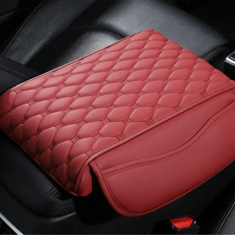 Car Armrest Cushion Auto Center Armrests Storage Box Mats PU Leather Anti Scratch Waterproof Box Cover car interior accessories