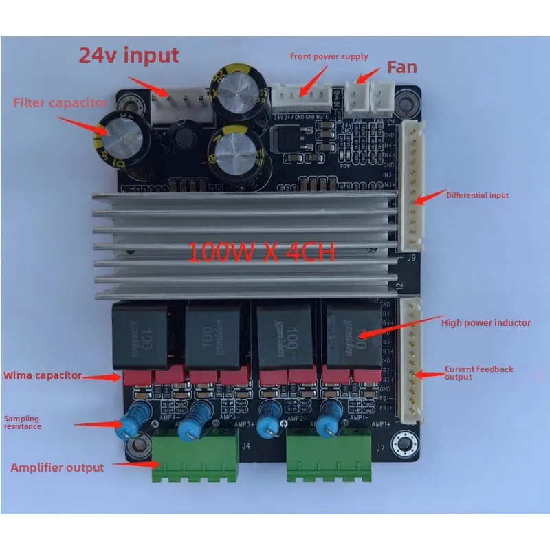 Цифровой усилитель класса D, 4-канальный модуль 100 Вт, один источник питания 24 В TPA3245 TPA3255