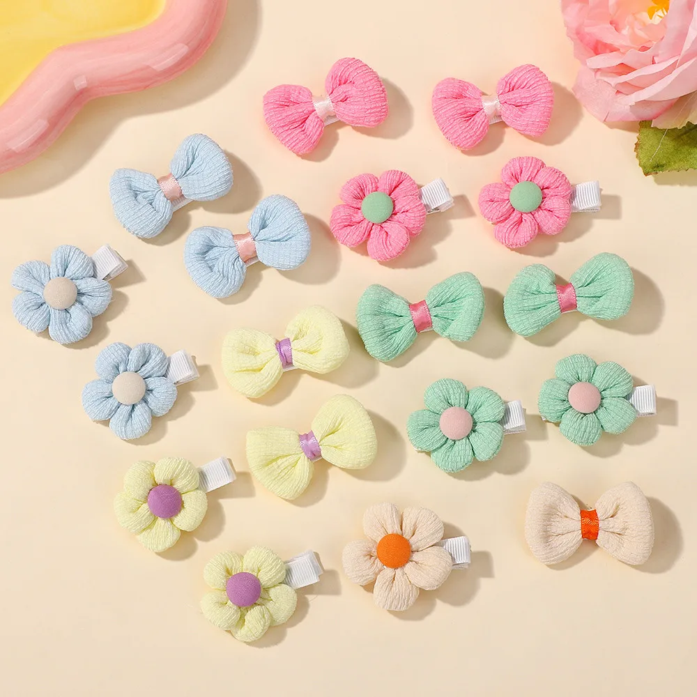 Zufällige Farbe, 16 Stück, Haarnadeln, Haarspangen, Pin, weiche Blumen, Strickstoff für Mädchen, Kinder, Haarspangen, Baby-Accessoires, Geschenk