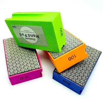 다이아몬드 핸드 폴리싱 패드, 타일 유리 연마 블록 패드, 돌 대리석 세라믹 연마 샌딩 디스크, 95x60mm, 1 개, 4 개
