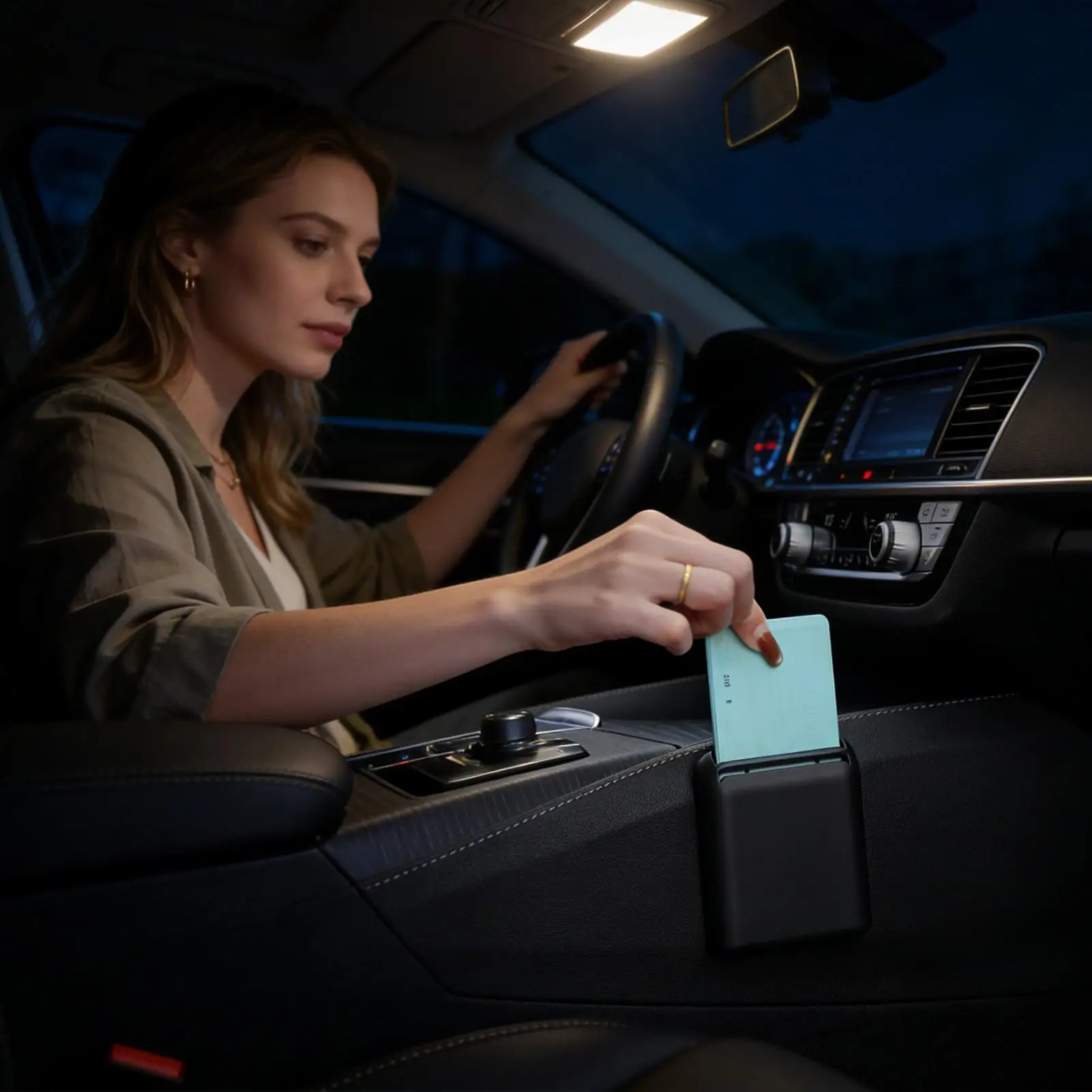 High speed car card holder card slot holder multi functional modification Multi functional car card slot box with card clip