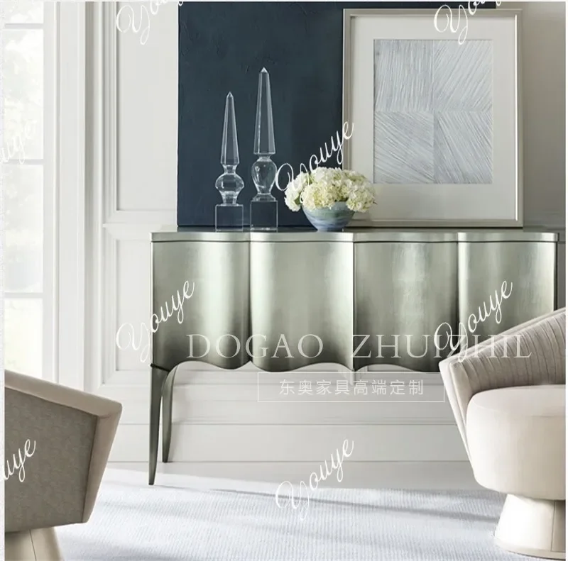 

J American Light Luxury Solid Wood Porch Cabinet/case/postmodern Neoclassical Decorative High Cabinet Silver Old Home Partition