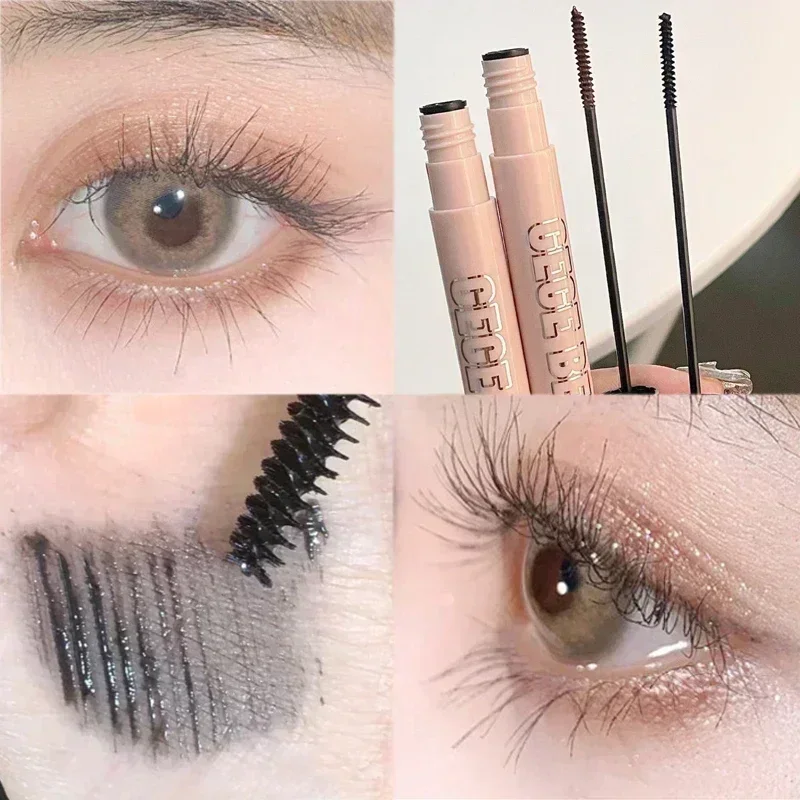 Zwart Bruin Mascara Wimpers Make-Up Ultra-Fijne Verlenging 3d Lash Wimper Extensie Kleine Borstel Mascara Volume Oogcosmetica