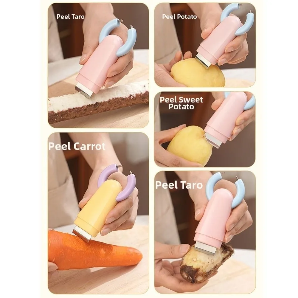 2in1 Garlic Peeler Clip Structure Scraping Function Ginger Scraper Easy To Clean Multi-functional Ginger Skin Removal Tool
