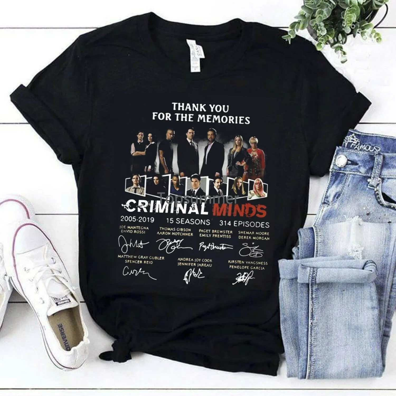 

Criminal Minds Thank You For The Memories T Shirt Black Cotton Men S-6Xl