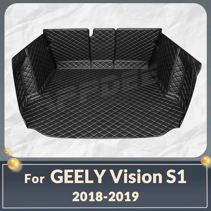 

Auto Full Coverage Trunk Mat For GEELY Vision S1 2018 2019 Car Boot Cover Pad Cargo Liner Interior Protector Accessories