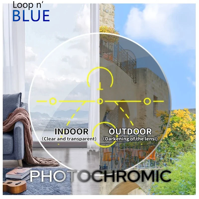 Photochromic Multi Focus Progressive CR-39 Resin Aspheric Glasses Lenses Myopia Hyperopia UV400 Sun Prescription Lenses